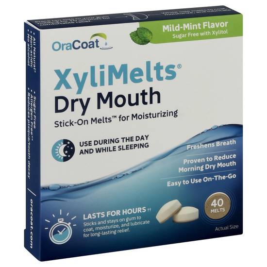 Oracoat Xylimelts Dry Mouth Mild-Mint Flavor Stick-On Melts (40ct)