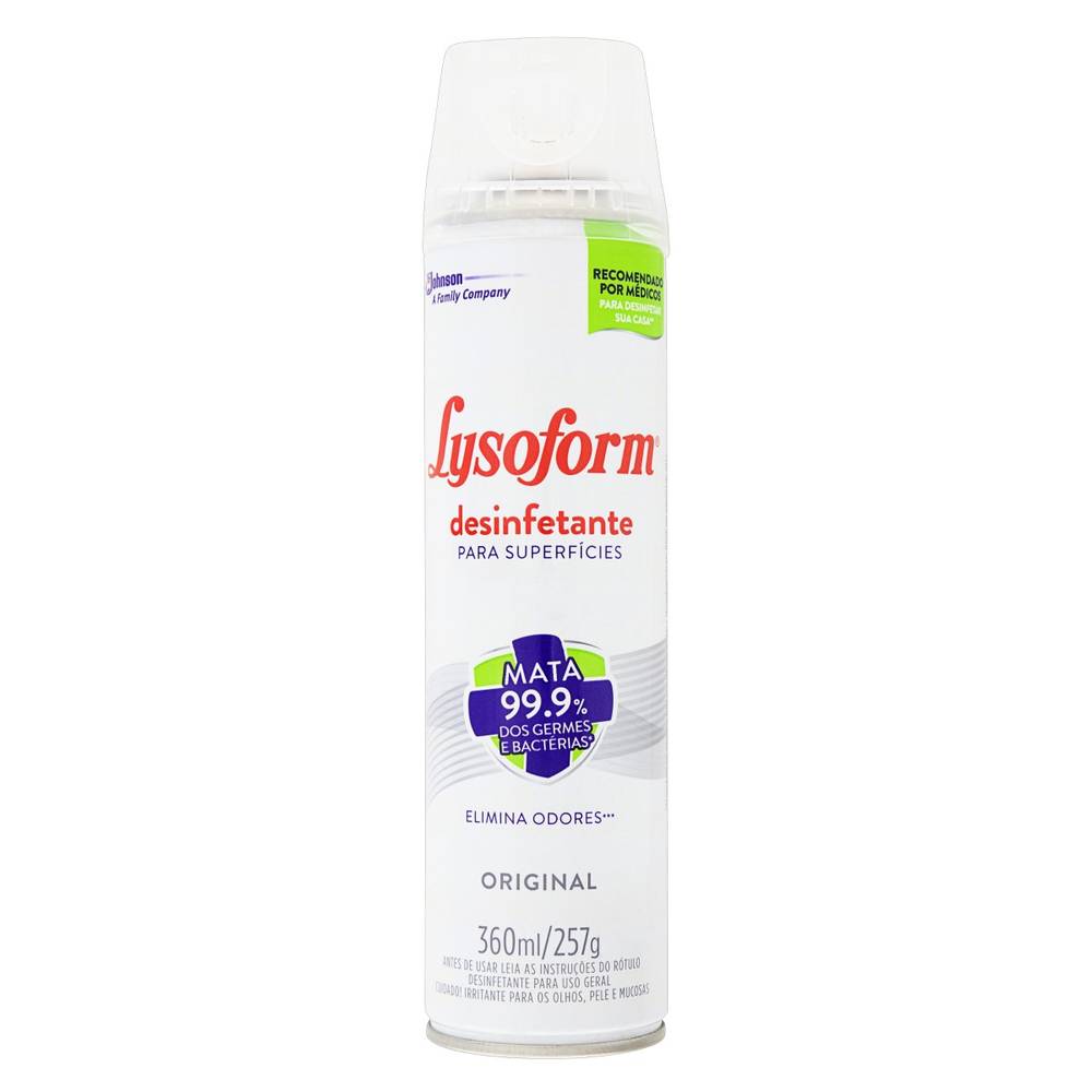 Lysoform desinfetante aerossol original para superficies (360 ml)