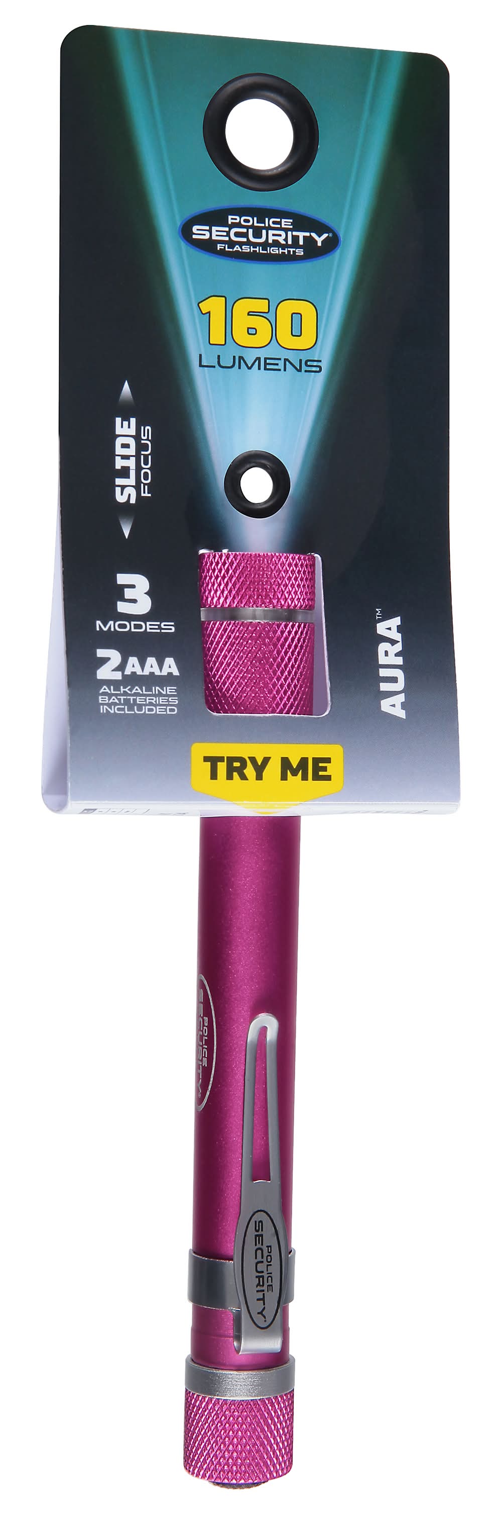 Police Security Flashlights 160 Lumens Aura Flashlights, Pink (2.39 oz)