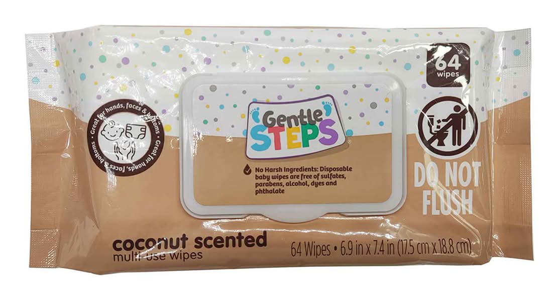 Gentle Steps Multi-Use Baby Wipes - Coconut 64 Ct
