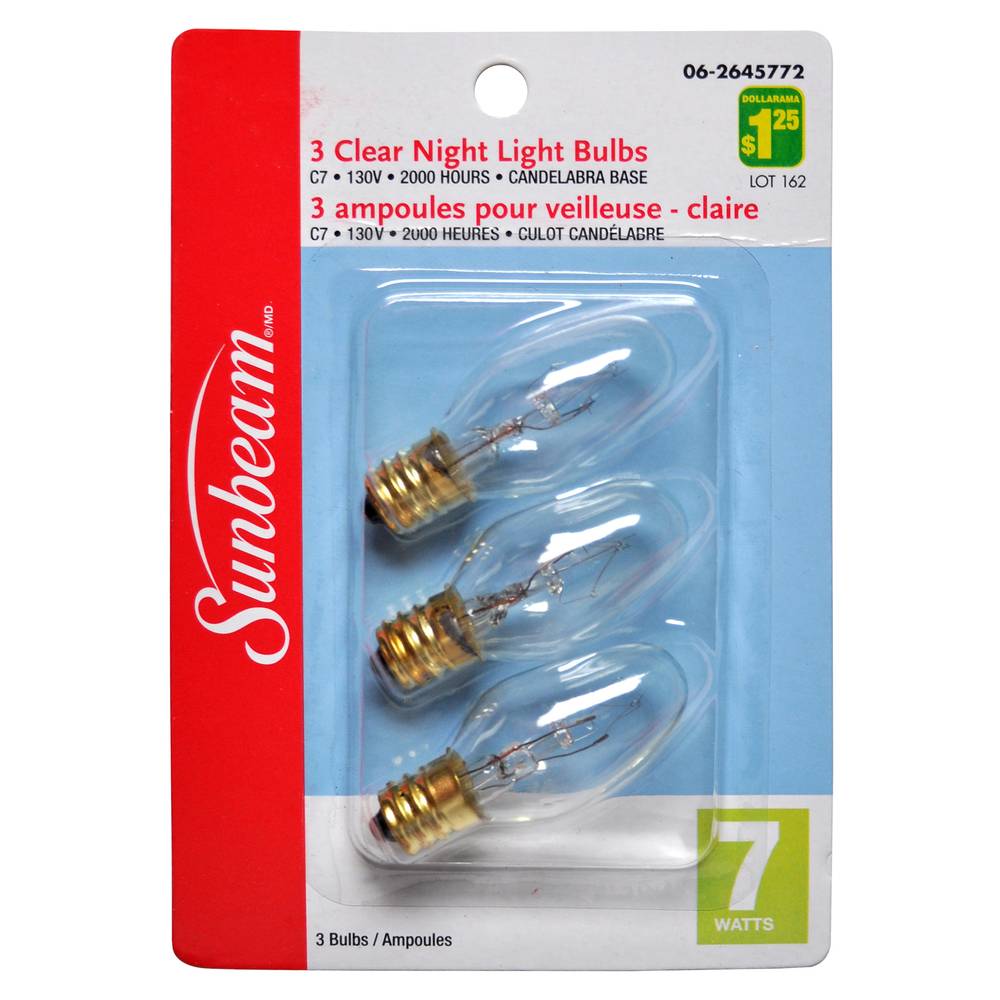 Clear 4W Nightlight Bulbs, 3 Pack