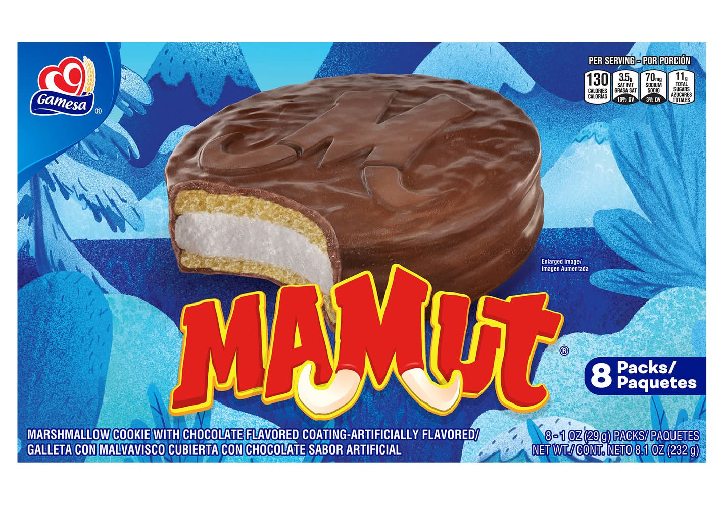 Gamesa Mamut Marshmallow Chocolate Cookie (1 oz, 8 ct)