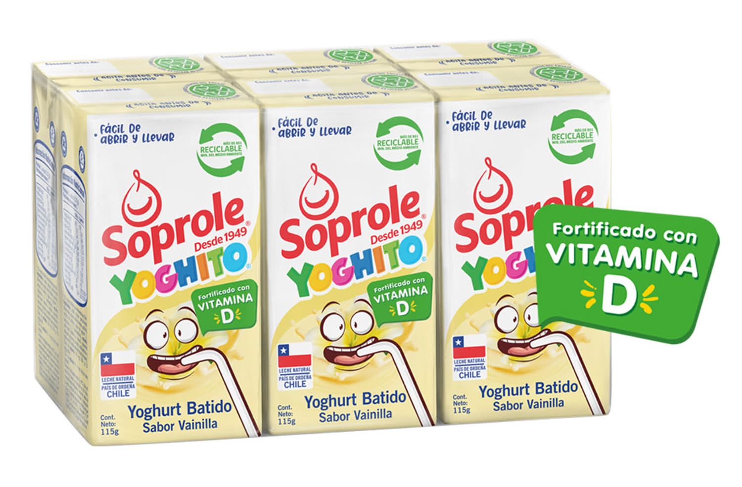 Soprole · Yoghito yogur batido - Vainilla (6 x 115 g)