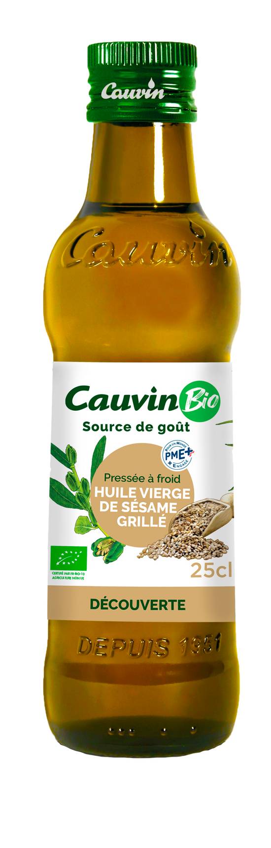 Cauvin - Huile vierge de sésame grillé bio (250 ml)