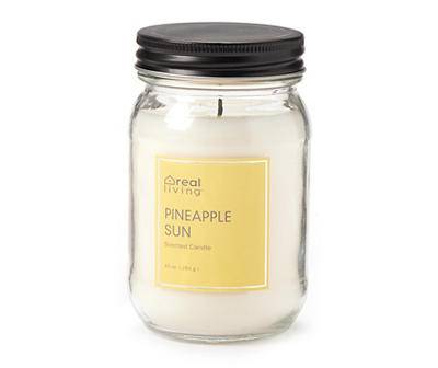 Real Living Mason Jar Candle (white) (pineapple sun)