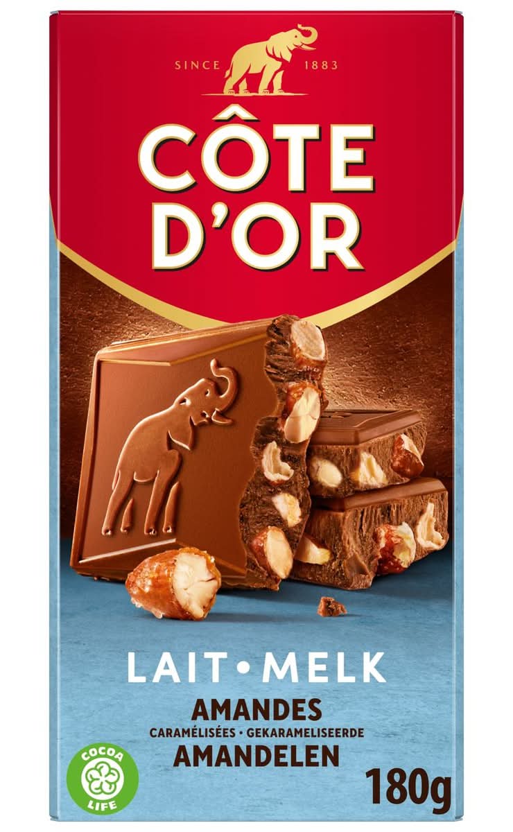 Côte d''Or Tablette Chocolat Au Lait Amandes Pointe de Sel 180g