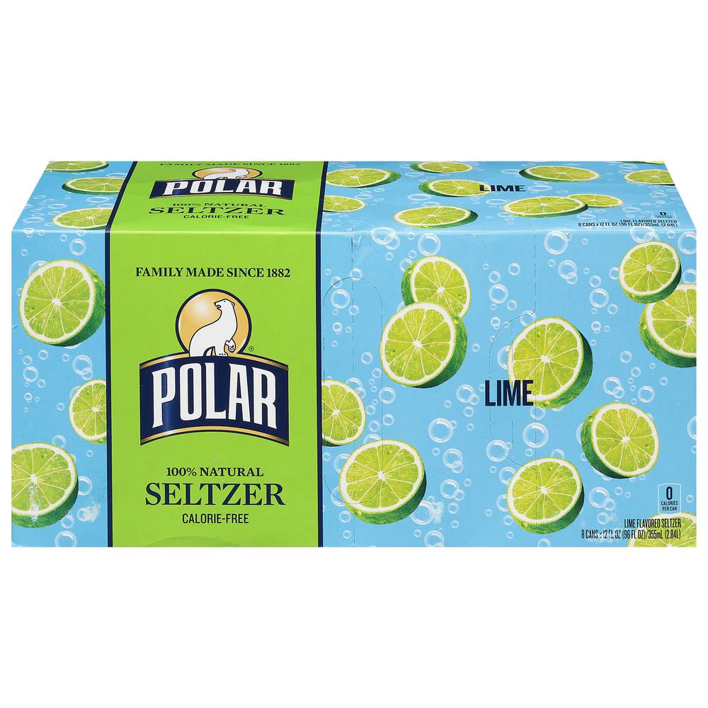 Polar 100% Natural Seltzer (8 ct, 12 fl oz) (lime )