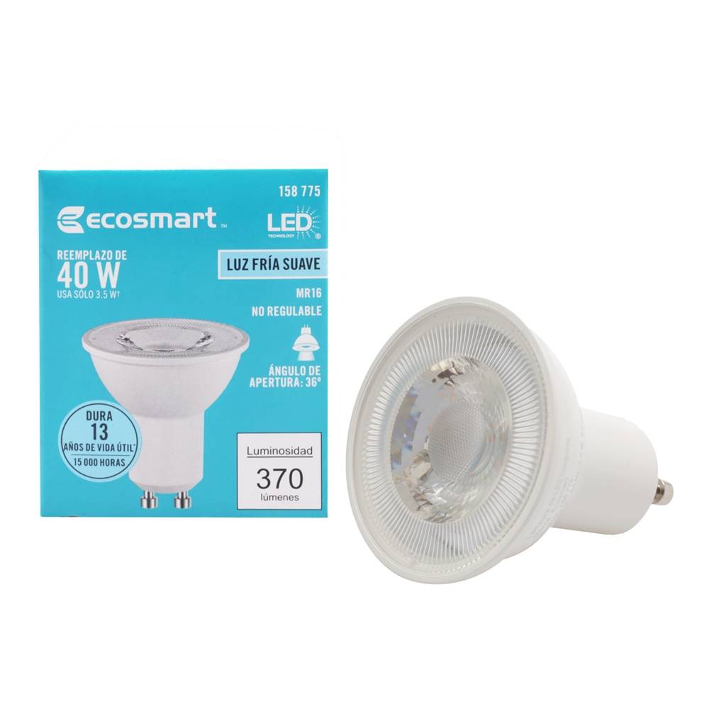 Ecosmart foco led mr16 3.5 watts 370 luz blanca (1 pieza)