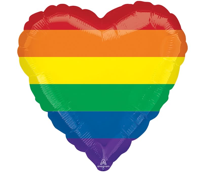 Rainbow Fun Heart Standard Balloon