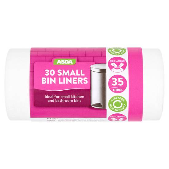 Asda 30 Small Bin Liners Tie Handle