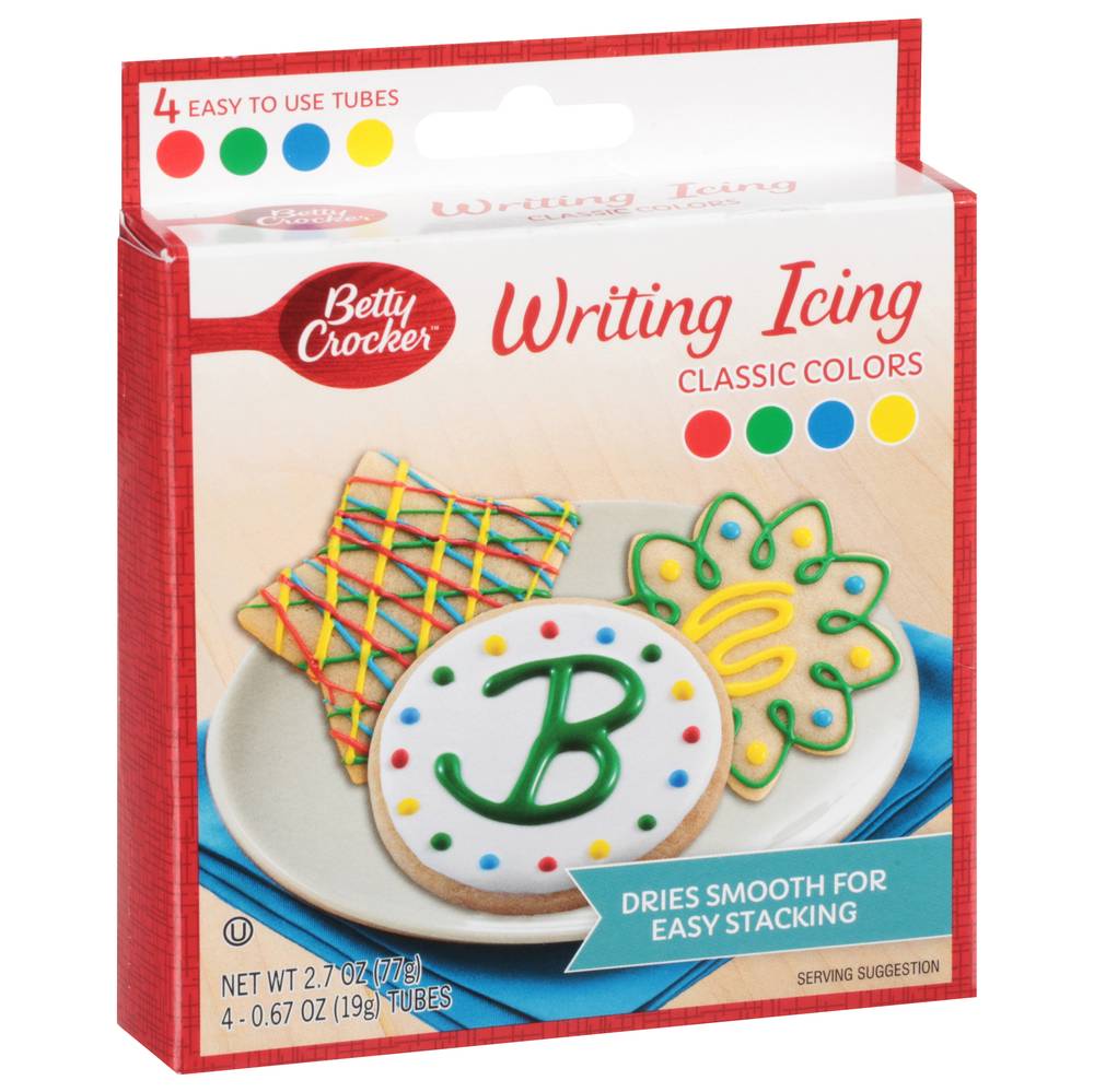 Betty Crocker Classic Colors Writing Icing, Assorted (0.67 oz, 4 ct)