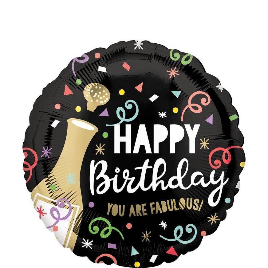 Mayflower Fabulous Bold Bubbly Birthday Mylar Balloon, 18"