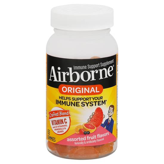 Airborne Original Immune System Assorted Fruit Flavors Gummies (63 ct)
