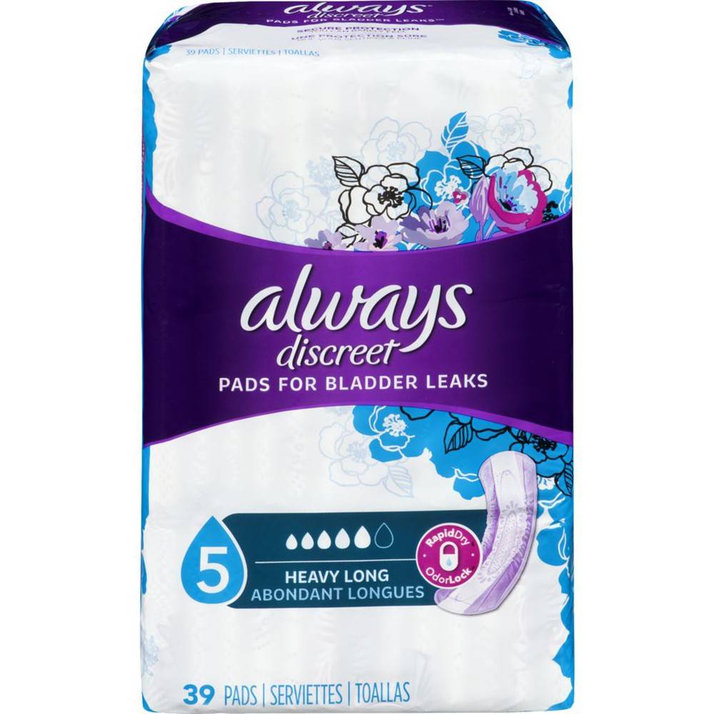 Always Discreet Discreet Pads Maximum Long Length (39 pieces)