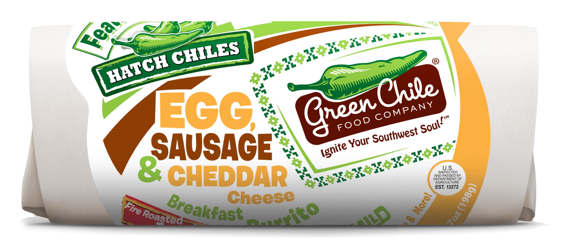 Green Chile Food Company Mild Burrito Breakfast, Egg Sausage & Cheddar Cheese (7 oz)