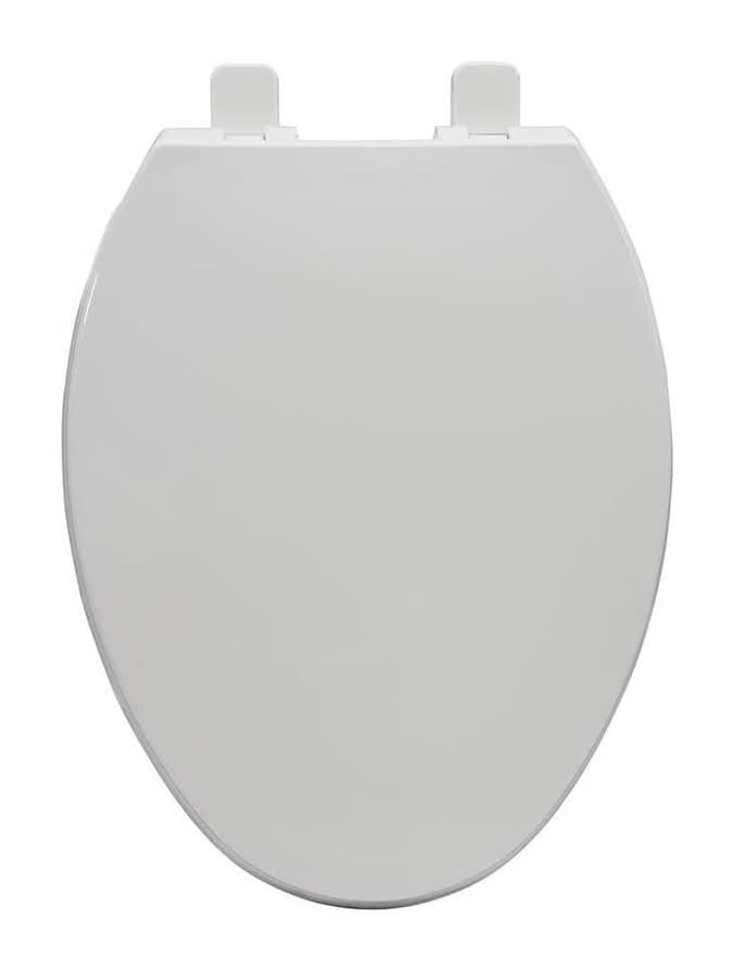 Project Source Plastic White Elongated Soft Close Toilet Seat