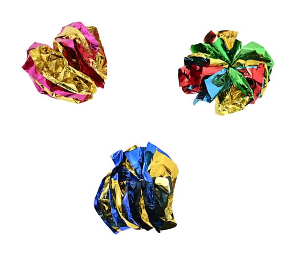 Max & Marlow X-Lay Mylar Ball Cat Toy, S (3 ct)