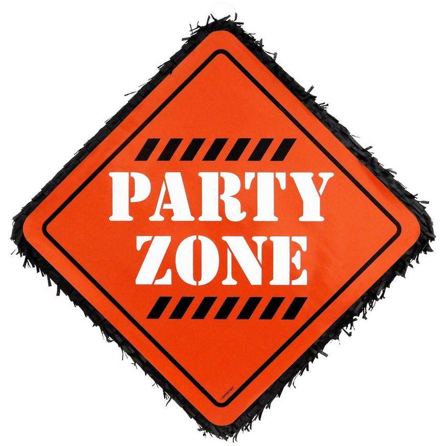Party Zone Construction Cardstock Tissue Paper Pinata, 23.7in x 23.7in