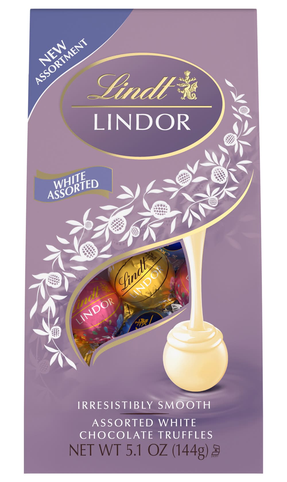 Lindt Lindor White Chocolate Truffles, Assorted (5.1 oz)