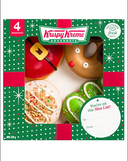 Krispy Kreme Christmas Doughnut 4 Pack