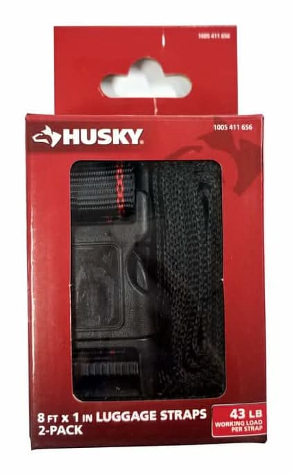 Husky 8 Ft. X 1 In. Luggage Straps (2-Pack)