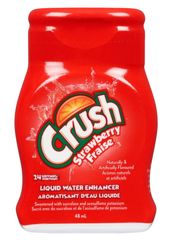 Aromatisant d'eau liquide à la fraise Crush, 48 ml / Crush Strawberry Liquid Water Enhancer, 48-ml