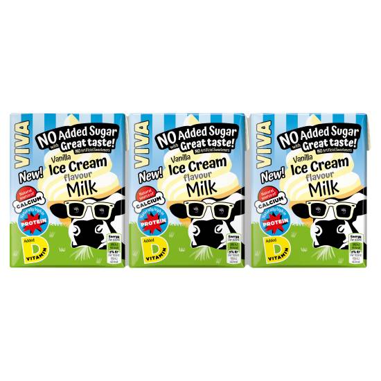 Viva Milk (3 pack, 200 ml) (vanilla ice cream)