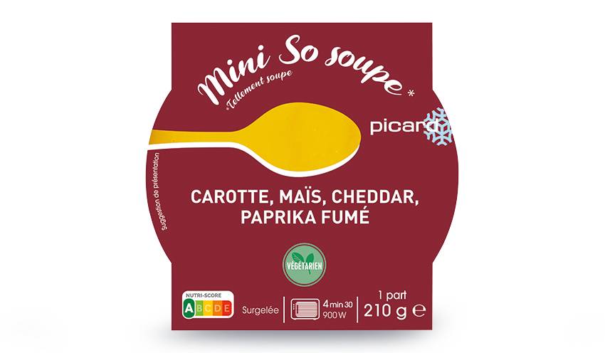 Mini so soupe carotte maïs, cheddar, paprika fumé