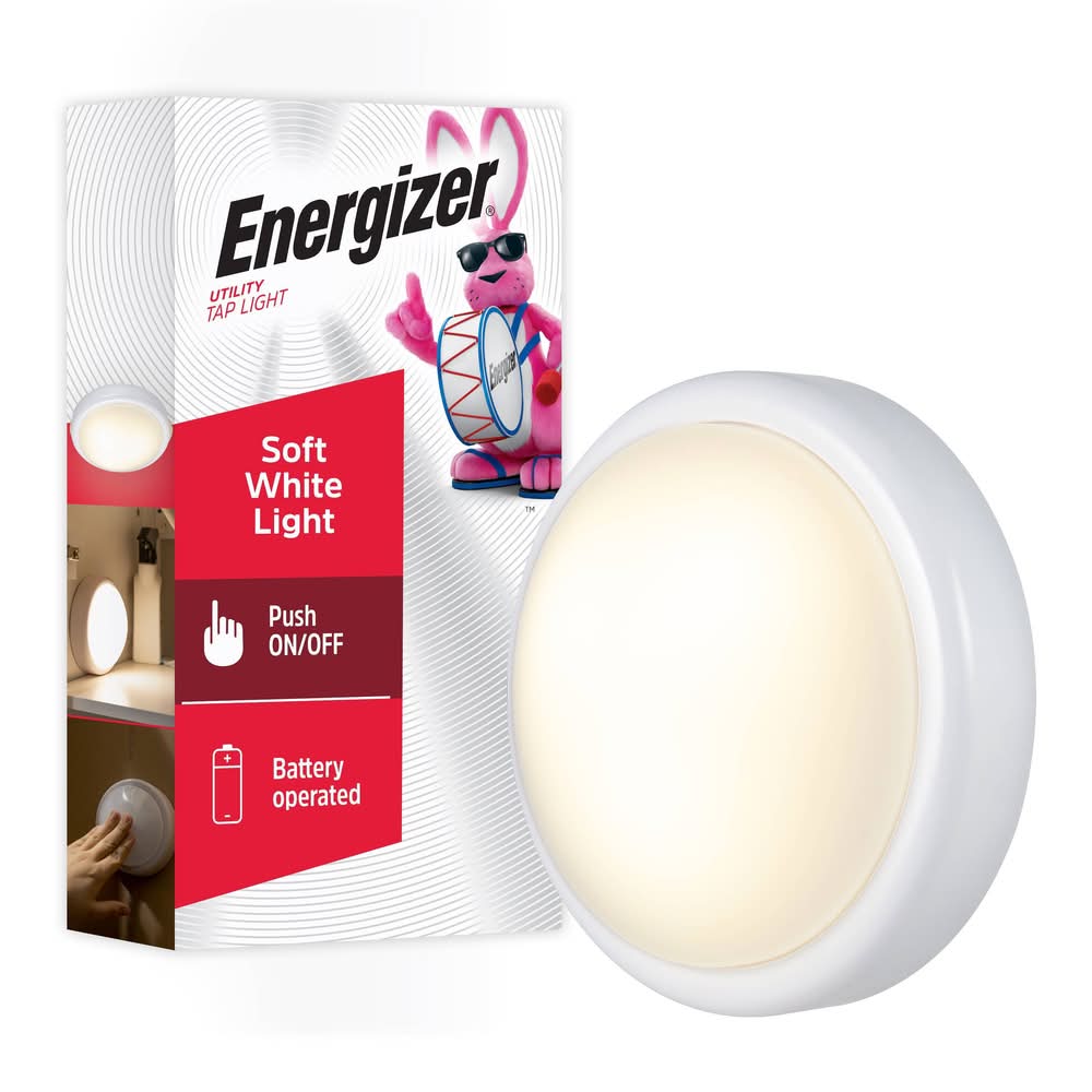 Energizer Push On/Off Led Tap Cabinet Light, Soft White