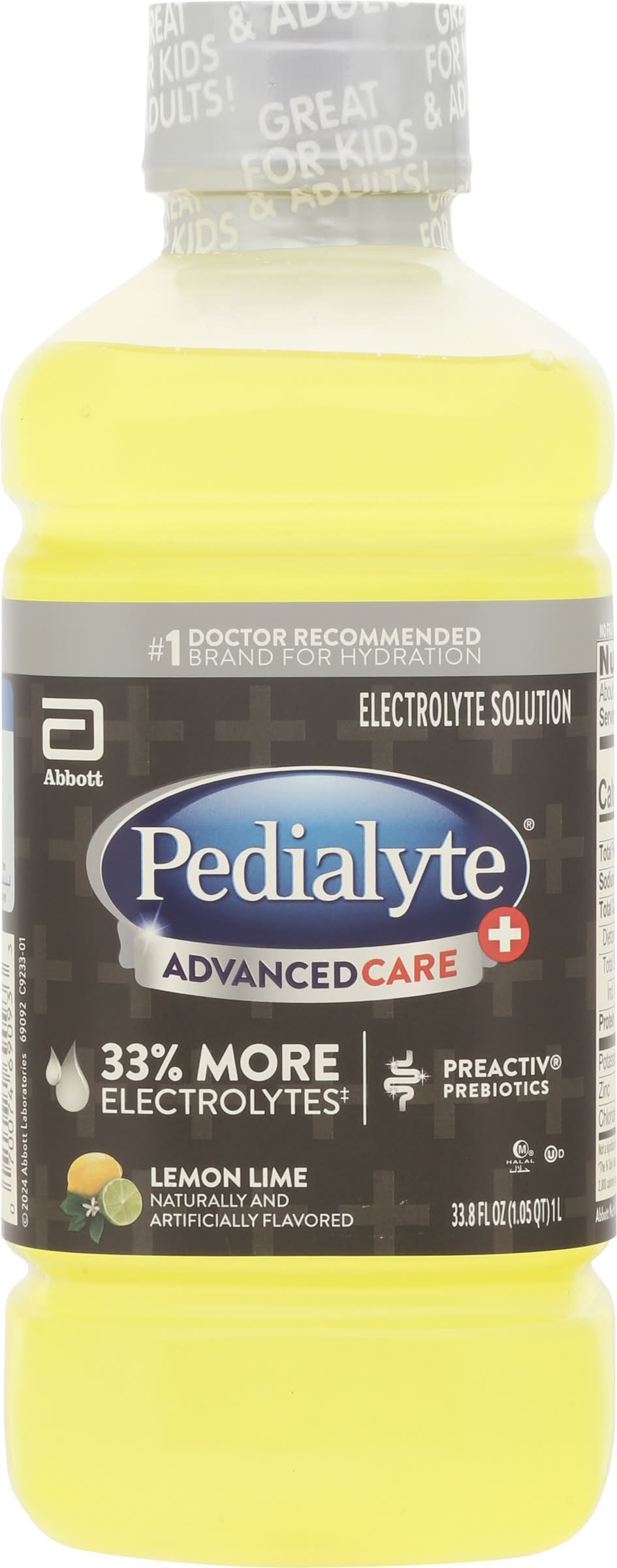 Pedialyte Advancedcare Plus Electrolyte Drink, Lemon Lime (1 L)