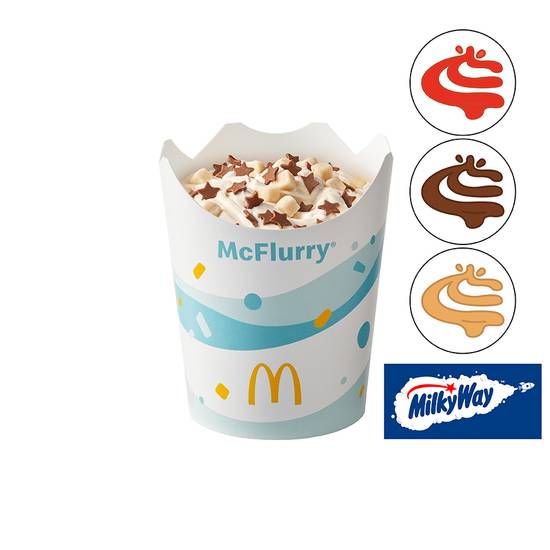 McFlurry® o smaku waniliowym MilkyWay® z polewą do wyboru