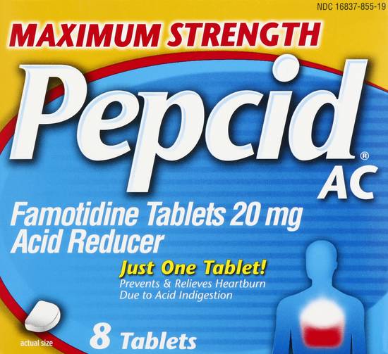 Pepcid Ac Maximum Strength 20 mg Acid Reducer Tablets (8 ct)