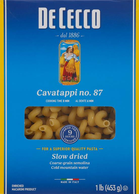 De Cecco Slow Dried No. 87 Cavatappi
