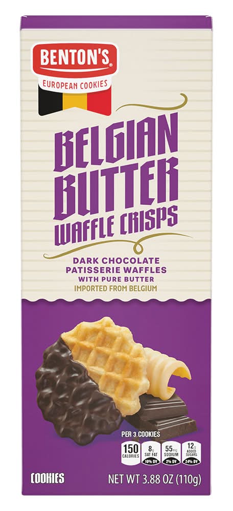 Benton's Belgian Butter Waffle Crisps Cookies, Dark Chocolate (3.88 oz)