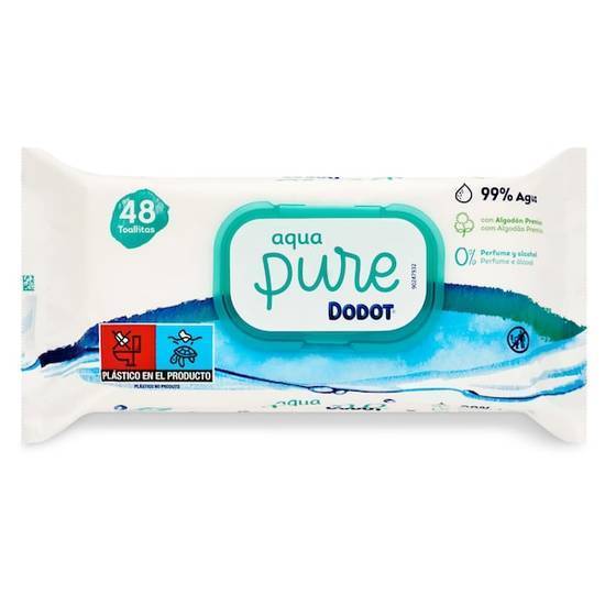 Toallitas para bebés aqua pure Dodot bolsa 48 unidades)