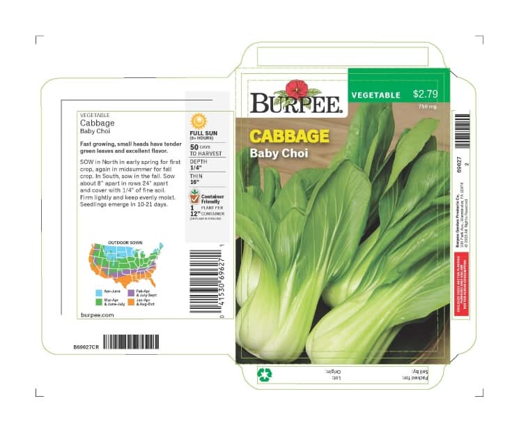 Burpee® Cabbage Baby Choi Seeds - Green