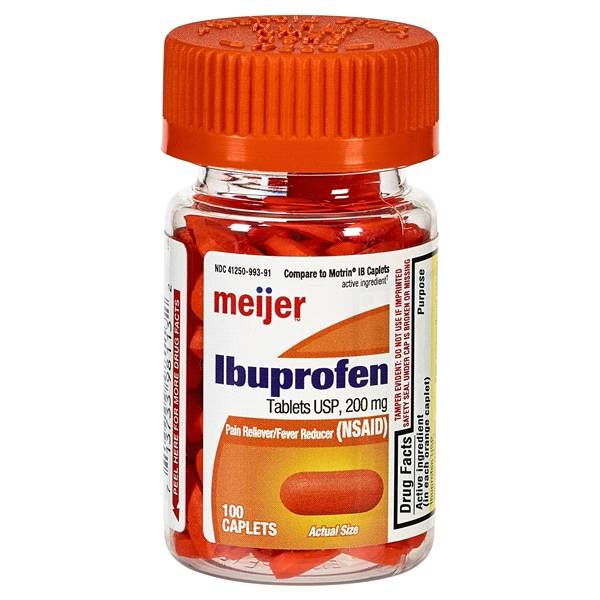 Meijer Ibuprofen Caplets Orange