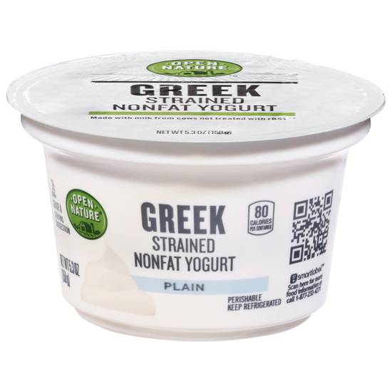 Open Nature Yogurt Greek Nonfat Strained Plain (5.3 oz)