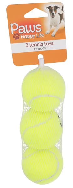 Paws Happy Life Tennis Balls Dog Toy, Mini (3 ct)
