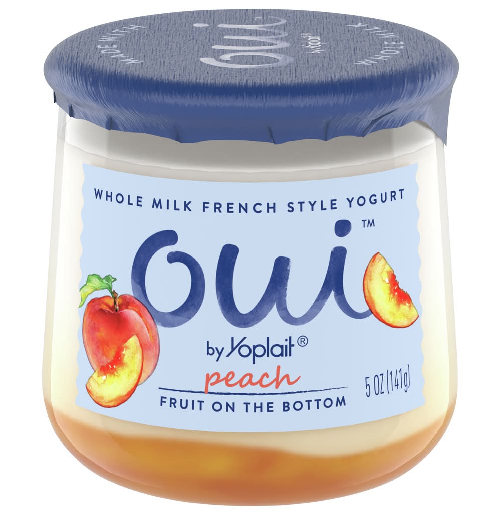 Oui By Yoplait Whole Milk French Style Yogurt, Peach (5 oz)