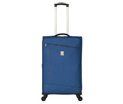 Blue 24" Black-Accent Softside Spinner Suitcase
