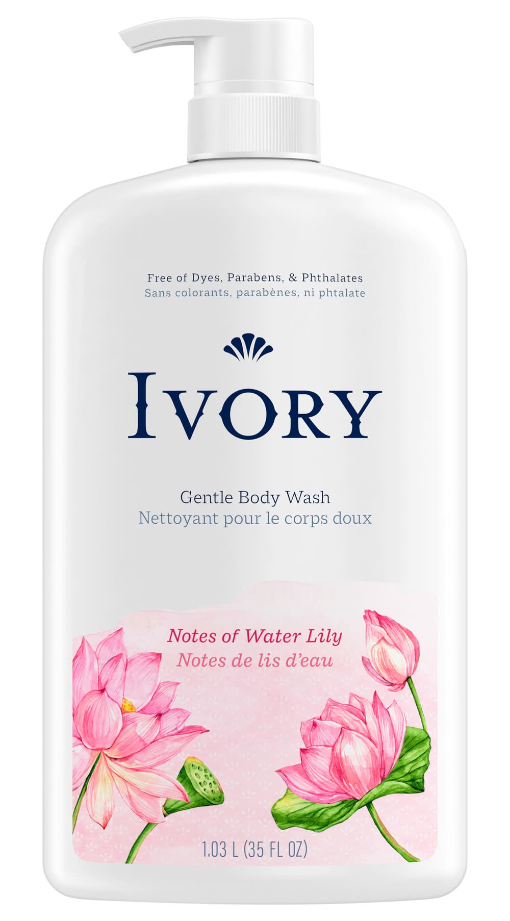 Ivory Water Lily Scent Mild and Gentle Body Wash (1.1 L)
