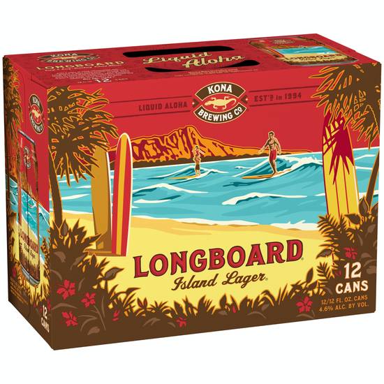 Kona Brewing Co. Island Lager Longboard Beer (12 pack, 12 fl oz)