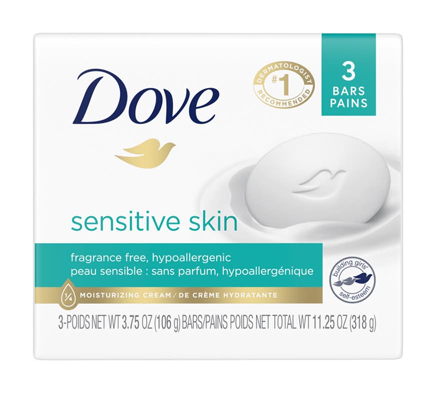 Dove pains de beauté peau sensible - sensitive skin beauty bars (3 pièces)