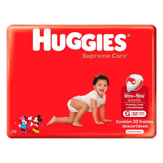 Huggies fralda descartável infantil supreme care g (32 un)