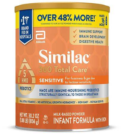 Similac 360 Total Care Milk Based Powder Infant Formula With Iron (30.2 oz)