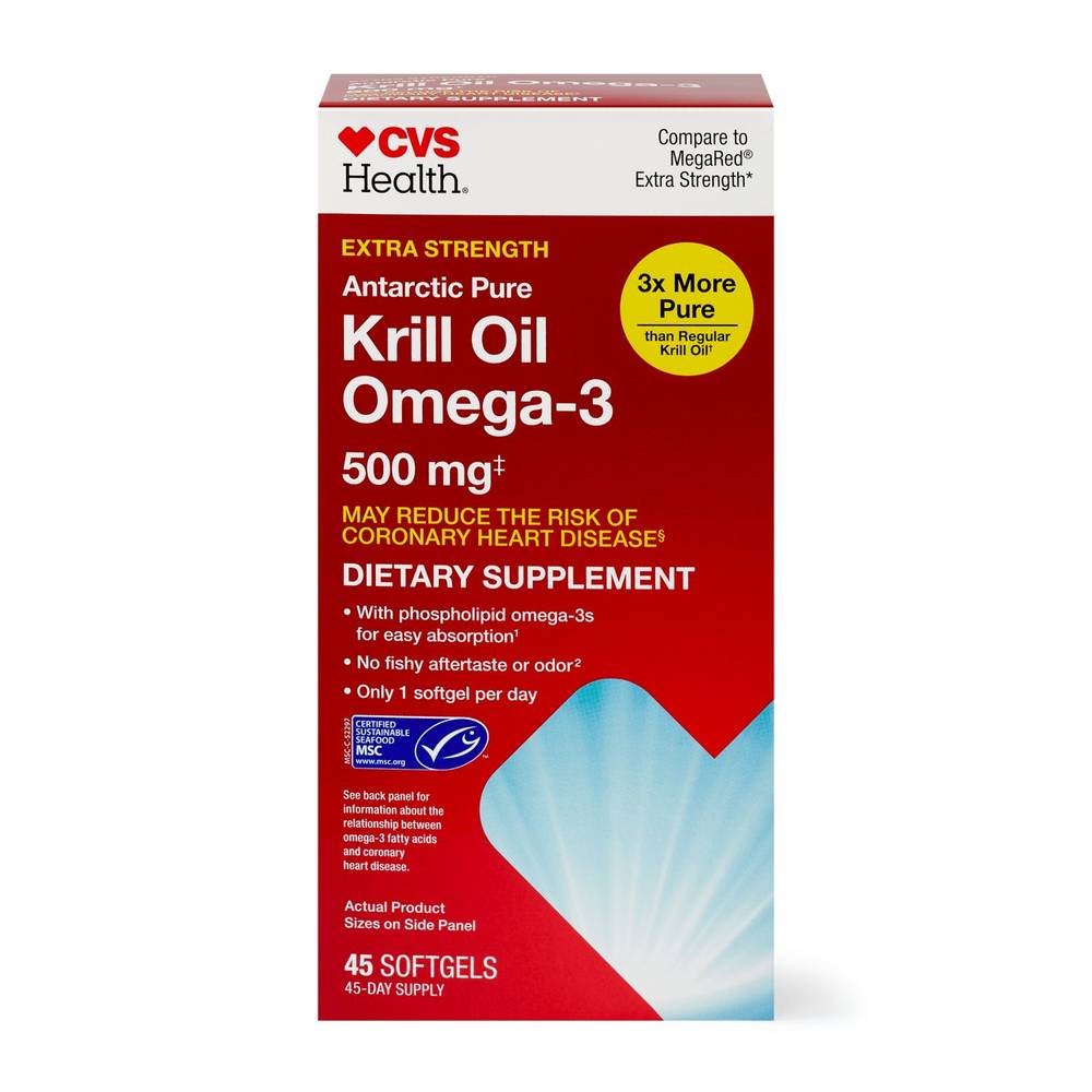 Cvs Health Antarctic Pure Omega-3 Krill Oil Softgels, 45 Ct