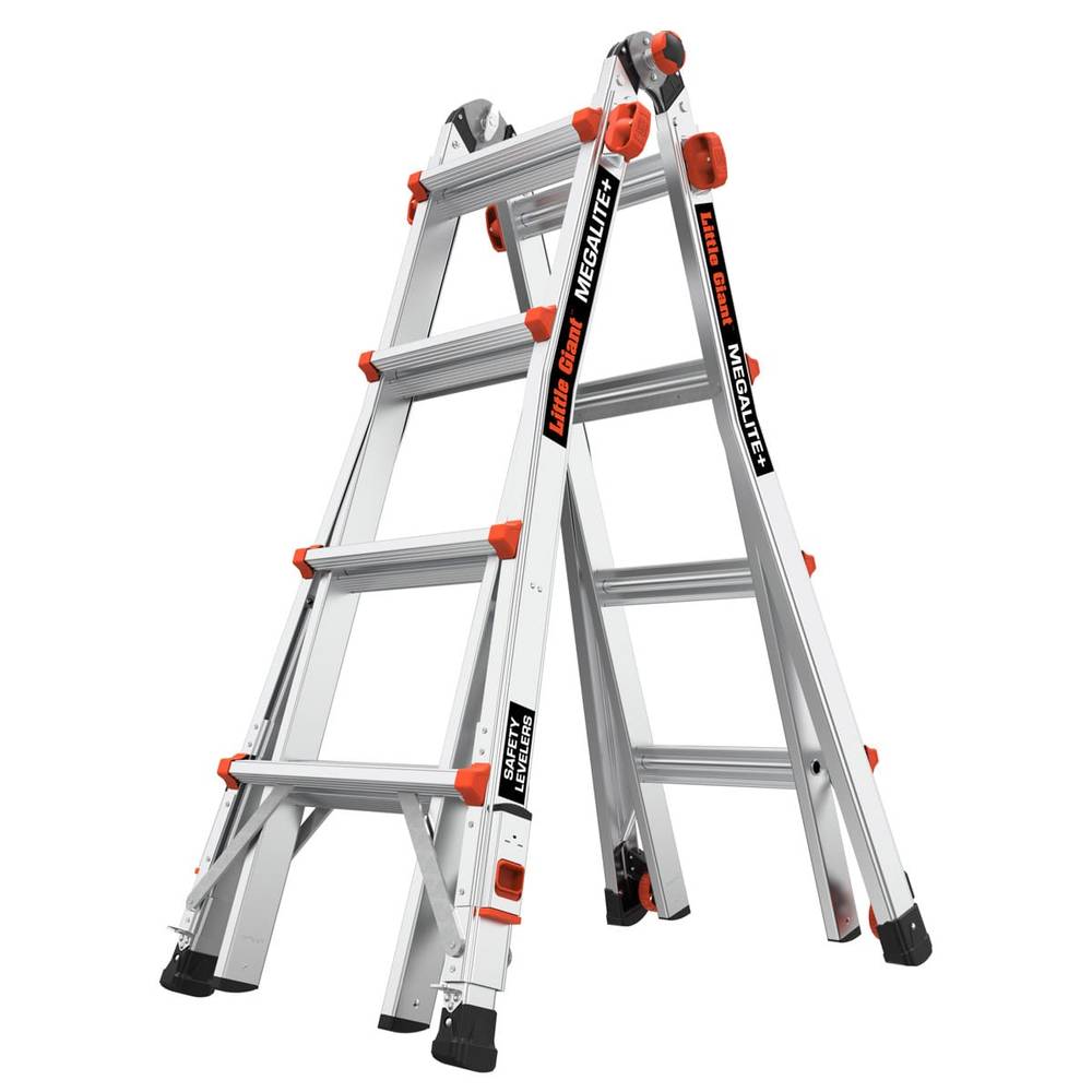 Little Giant Megalite + Multi-Use Ladder M18 Type1A Aluminum With Safety Levelers