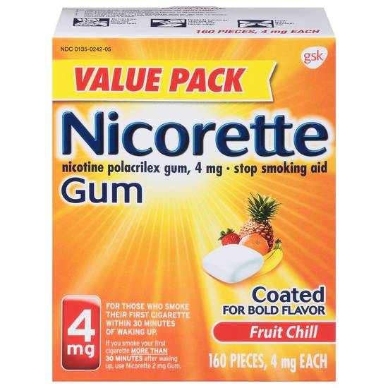 Nicorette Fruit Chill Nicotine Polacrilex Gum (160 ct)