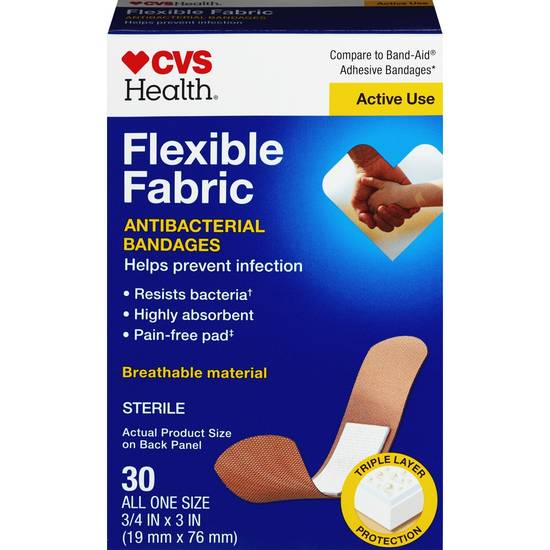 Band-Aid Brand Flexible Fabric Adhesive Bandages, 30 ct - Baker's
